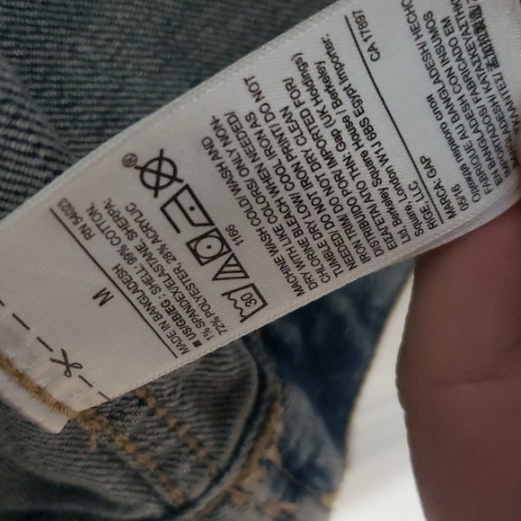 GAP Denim Jacket Contrasting Sherpa Spread Collar - Picture 11 of 14